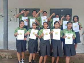 Students receiving Report Book