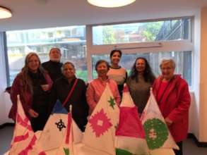 Carers with handmade lanterns