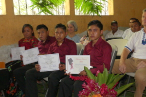 Four of the five graduates