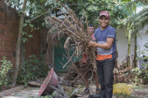 Cleaning our garden