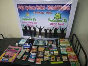 Things given to cyclone affected families