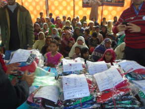 clothes and blankets distribution event