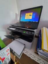 The laptop and printer