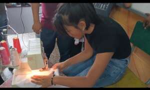 Being very careful when using a serger