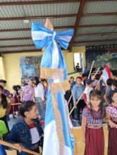 Making banners and flags for independence parade