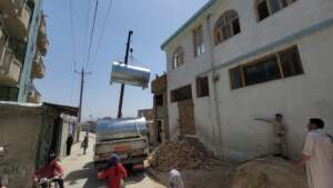 Water tankers being installed in mosques