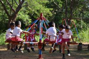 The new merry-go-round at Chuti Tharu preschool.