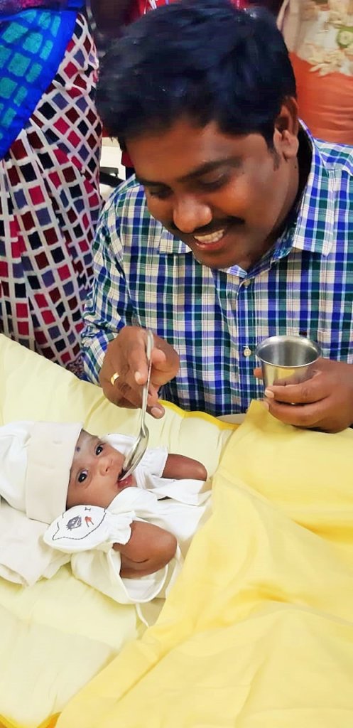 Sabari being fed