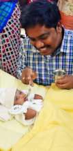 Sabari being fed