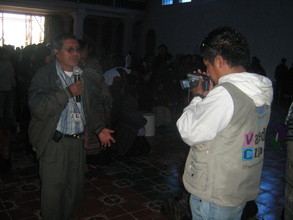 News Director Pedro Tambriz reporting on mudslides