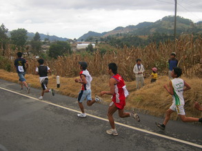 Racing in front of onlookers
