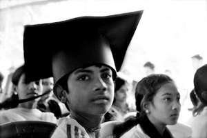 A proud moment for the young graduate.