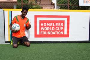 Satish at the Homeless World Cup