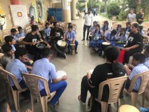 Young people celebrating World Music Day