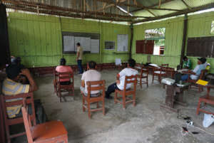 Working with local farmers and their families.