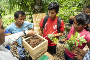 Alfredo making a demonstration to local farmers