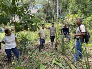 Fortunato visiting our agroforestry plots