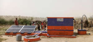 New green farm with drinking water well