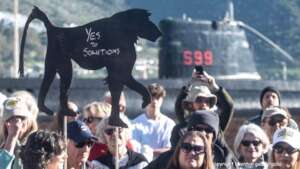 "No to Killing Yes to Solutions" protest