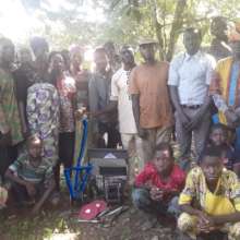 Team with villagers at the suitable point