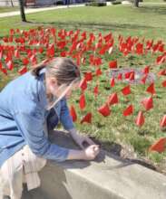 School Advocate Grace at the IUN Red Flag Campaign