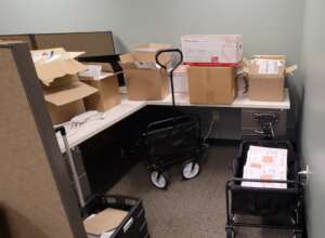 Our wagon loaded up with materials for delivery!