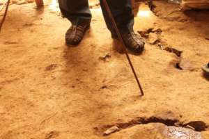 Cracks visible in the ground