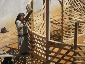 Wooden structure for construction with earth