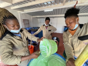 Mixing soap at the WAP factory