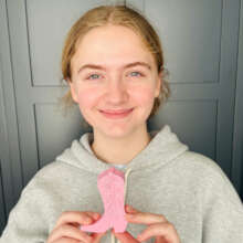 Ruby with pink boot Clean Girl soap in Nashville