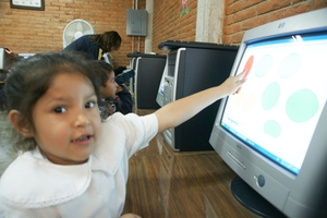 Identifying shapes & colors during Computer Class