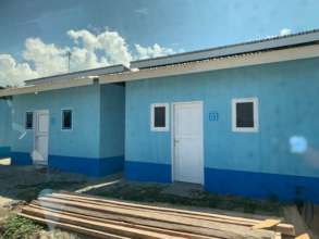 Temporary houses under construction.