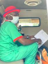 Our nurse taking a patient in a hired ambulance