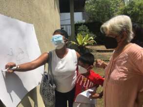 parent drawing elephant in blindfolded fun 4 kids