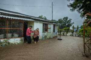 The flood came suddenly and with great force
