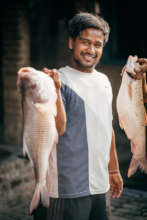 Kamal with some of the biggest fish of the day