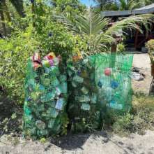 Collection bins around the island