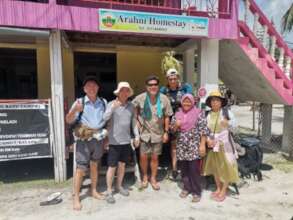 Group photo with homestay guests