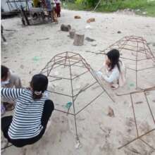Preparation of the frames in Kulapuan Island