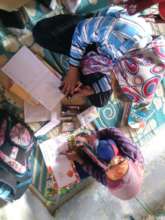 Students working on their creative writing