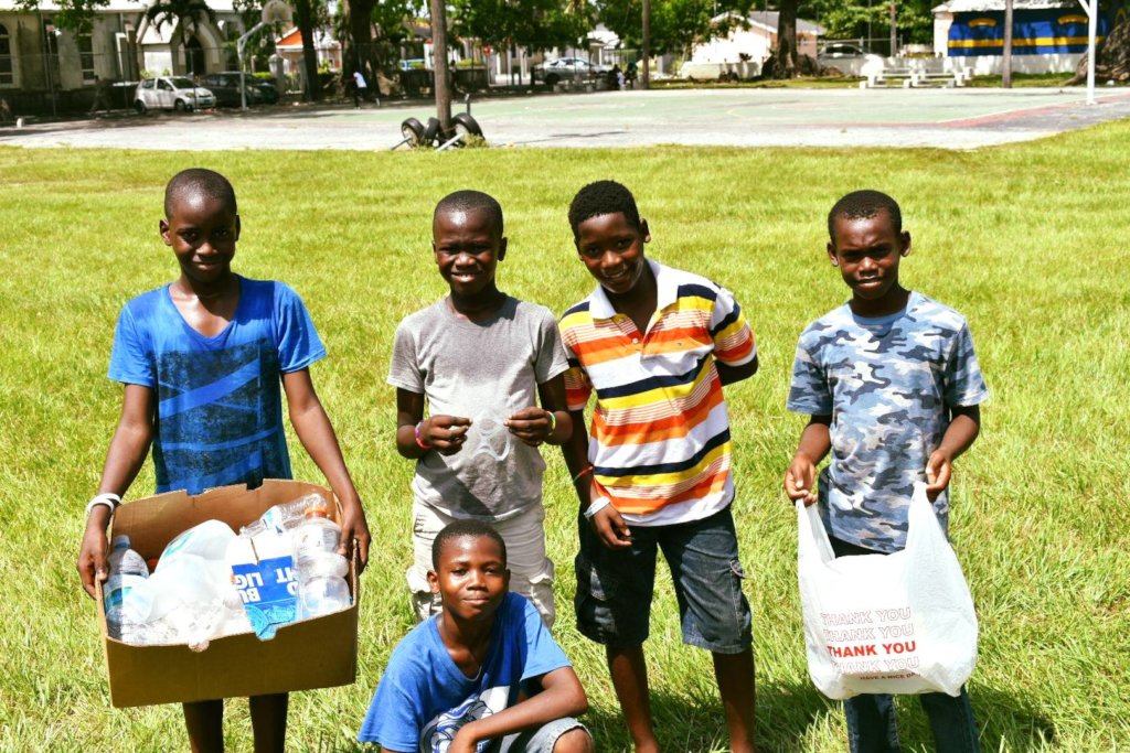 Cleaning up plastic in the neighborhood