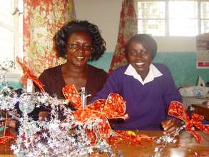 Teacher Florence with a student