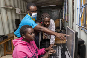 EFC students in a computer skills class