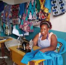 Fashion graduate Joyce in her business