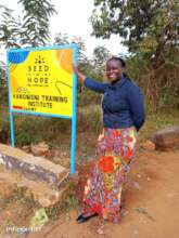 Teacher Jescah with the new Seed of Hope branding