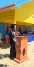 Teresia gives a speech at her 2026 graduation