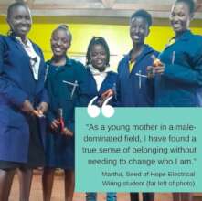 Martha and her Electrical Wiring classmates
