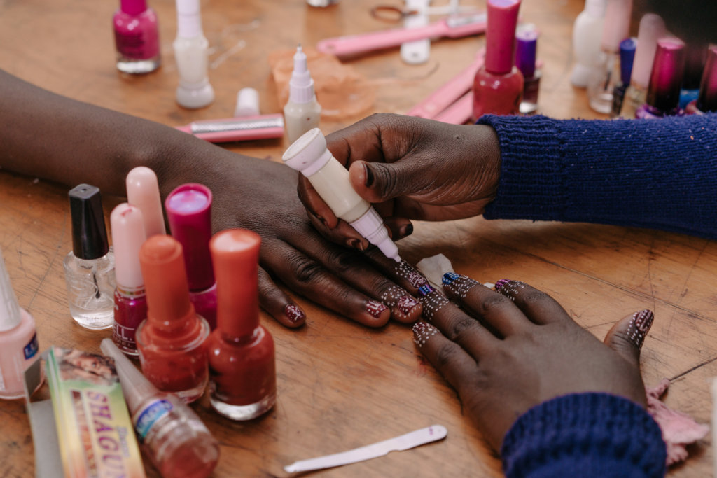 Manicure practice at Seed of Hope Kitui