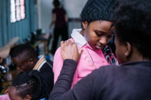 Nairobi students practicing measuring
