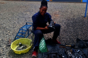 Roselyne, Motor Vehicle Mechanics student, Nairobi
